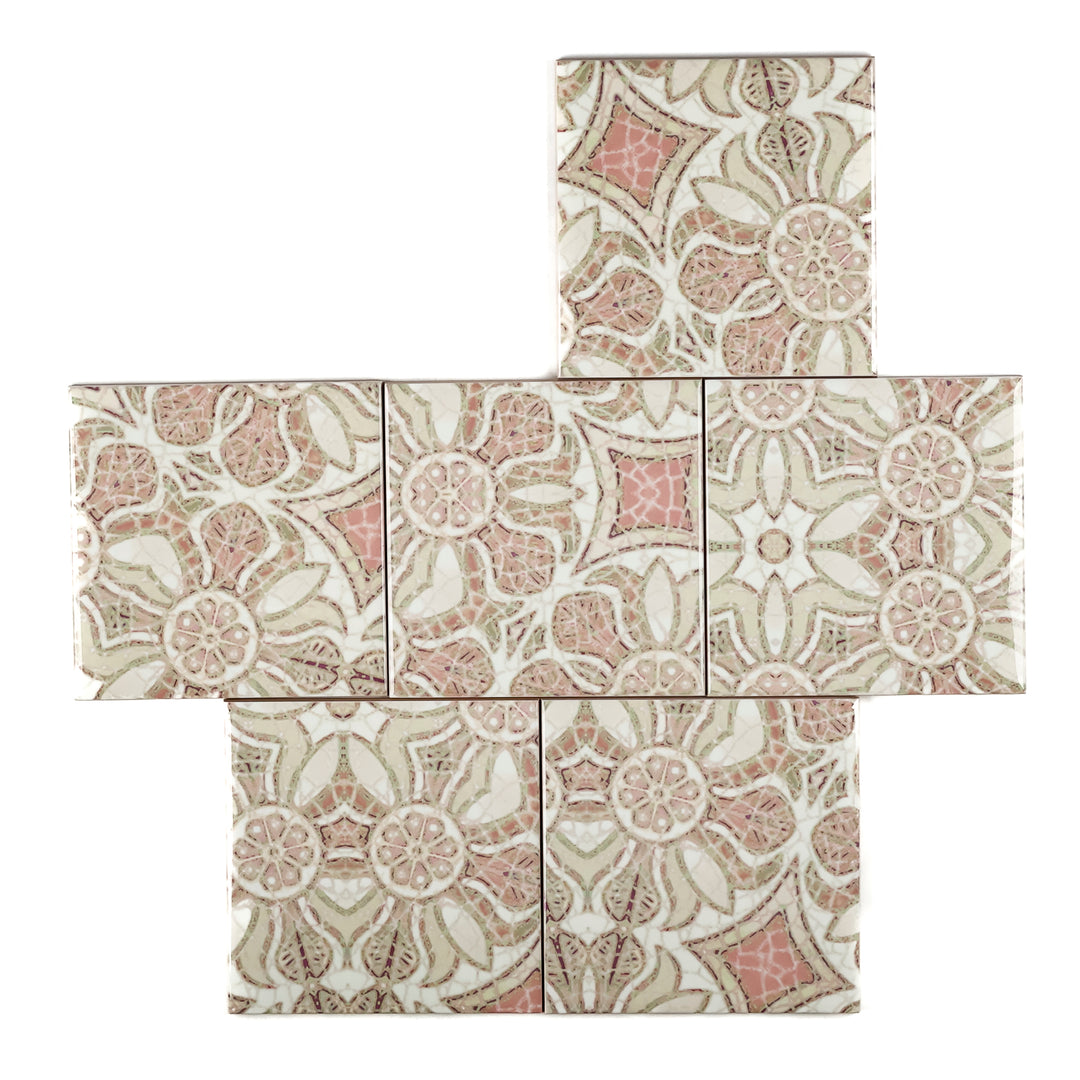 Pomegranate Tiles - Plaster Pink - Random Sections
