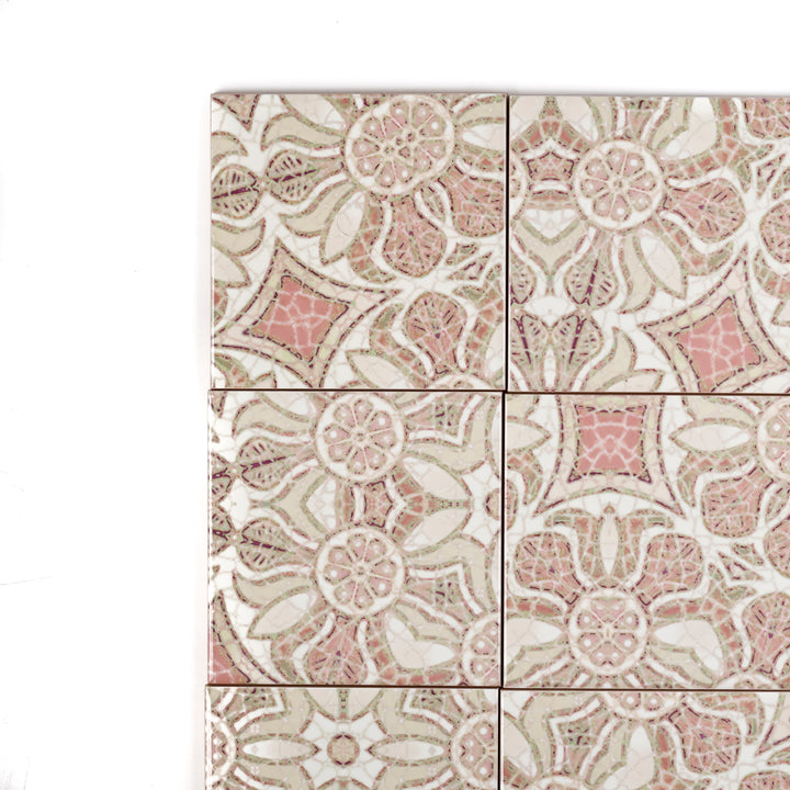 Pomegranate Tiles - Plaster Pink - Random Sections