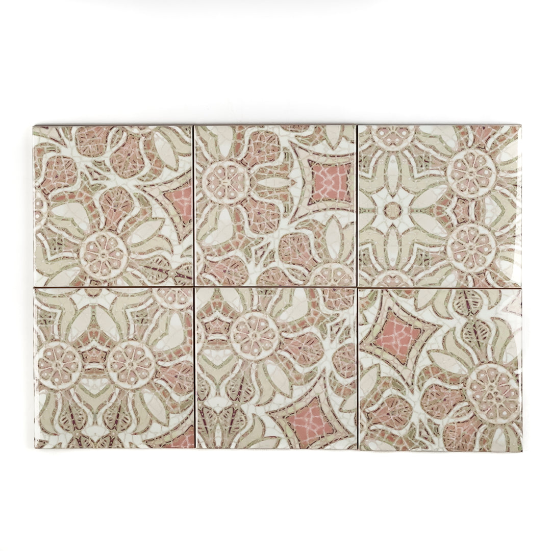 Pomegranate Tiles - Plaster Pink - Random Sections