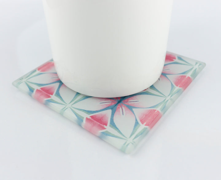 Pink &amp; Teal - Geometric Flower Worktop Protector