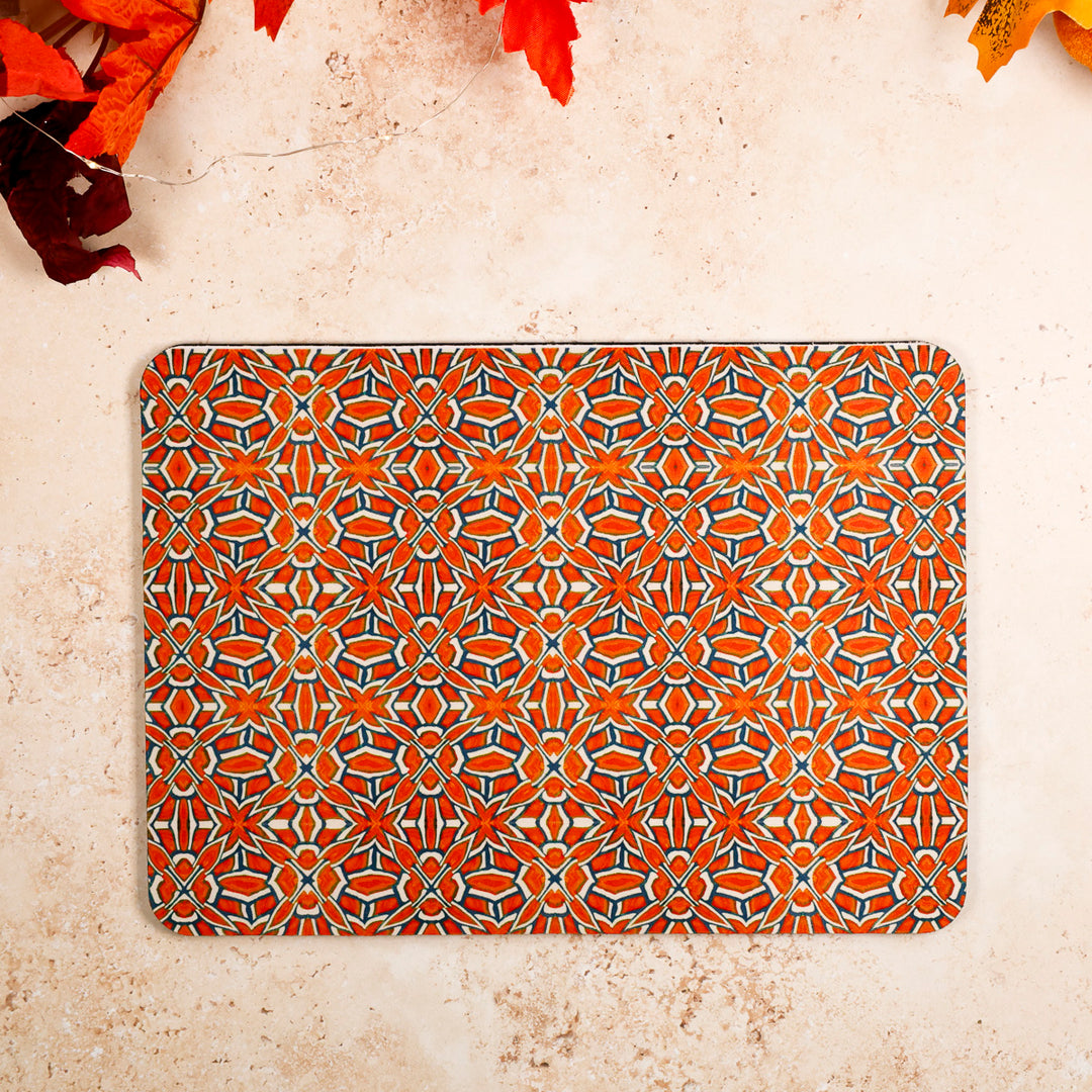 Orange "Tudor Rose" Design Mouse Mat / Gaming Mat