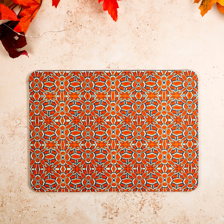 Orange "Tudor Rose" Design Mouse Mat / Gaming Mat