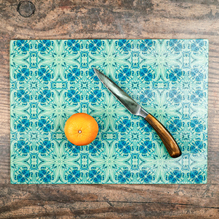 SALE - Large, Rectangular Vintage Bouquet Chopping Board Trivet (Textured)