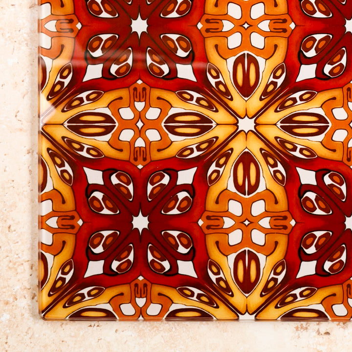 Red and Gold "Suzanne" Design Worktop Protector