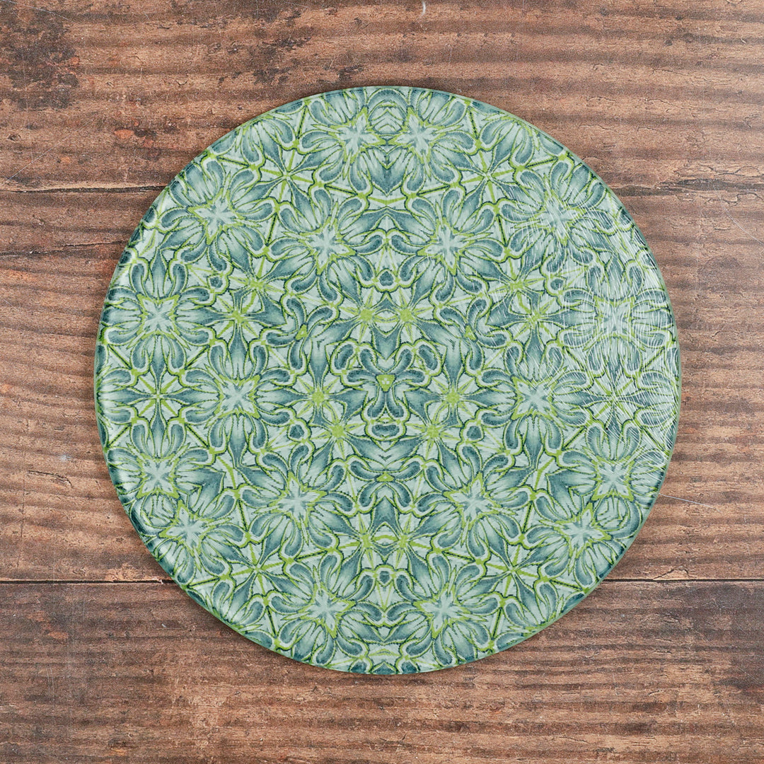 Lime/Grey Chrysanthemum - Circular Chopping Board