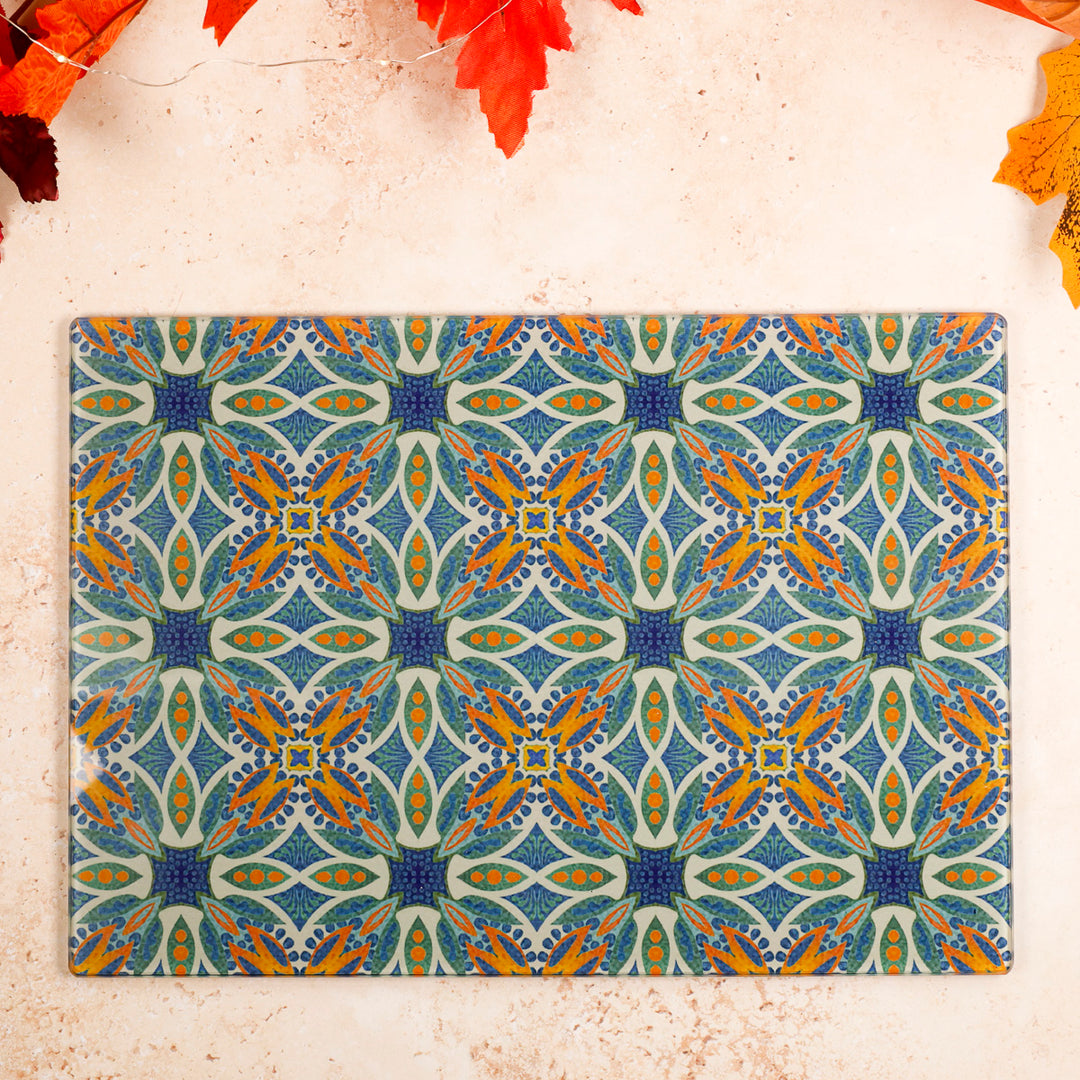 SALE - Small rectangular "Thistle" design worktop protector (and matching coaster)