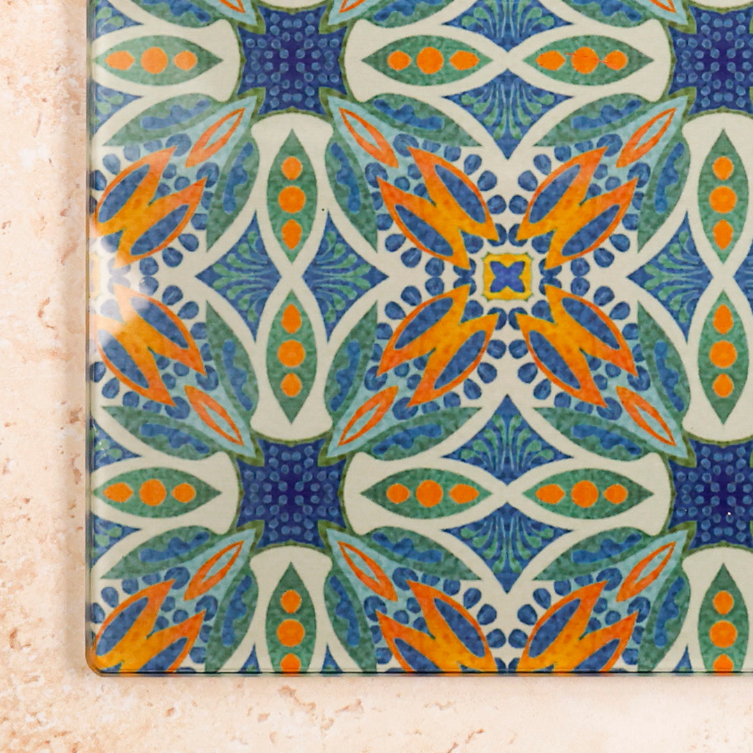 SALE - Small rectangular "Thistle" design worktop protector (and matching coaster)