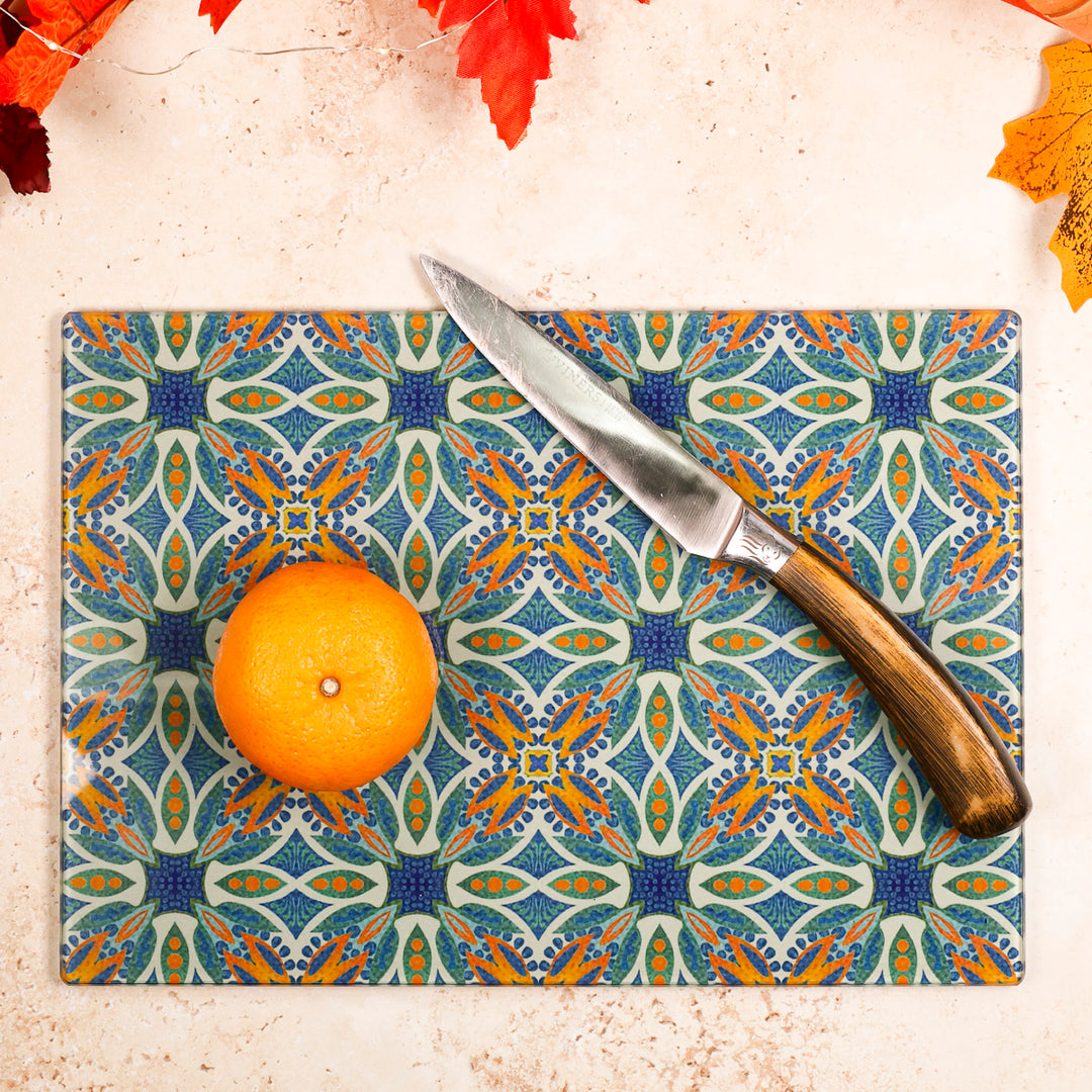 SALE - Small rectangular "Thistle" design worktop protector (and matching coaster)