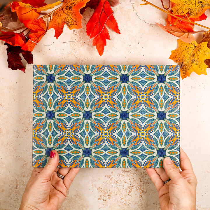 SALE - Small rectangular "Thistle" design worktop protector (and matching coaster)