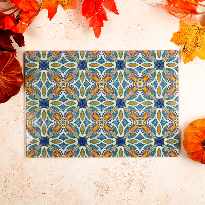 SALE - Small rectangular "Thistle" design worktop protector (and matching coaster)