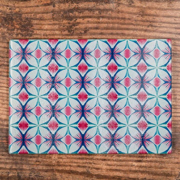 Pink &amp; Teal - Geometric Flower Worktop Protector