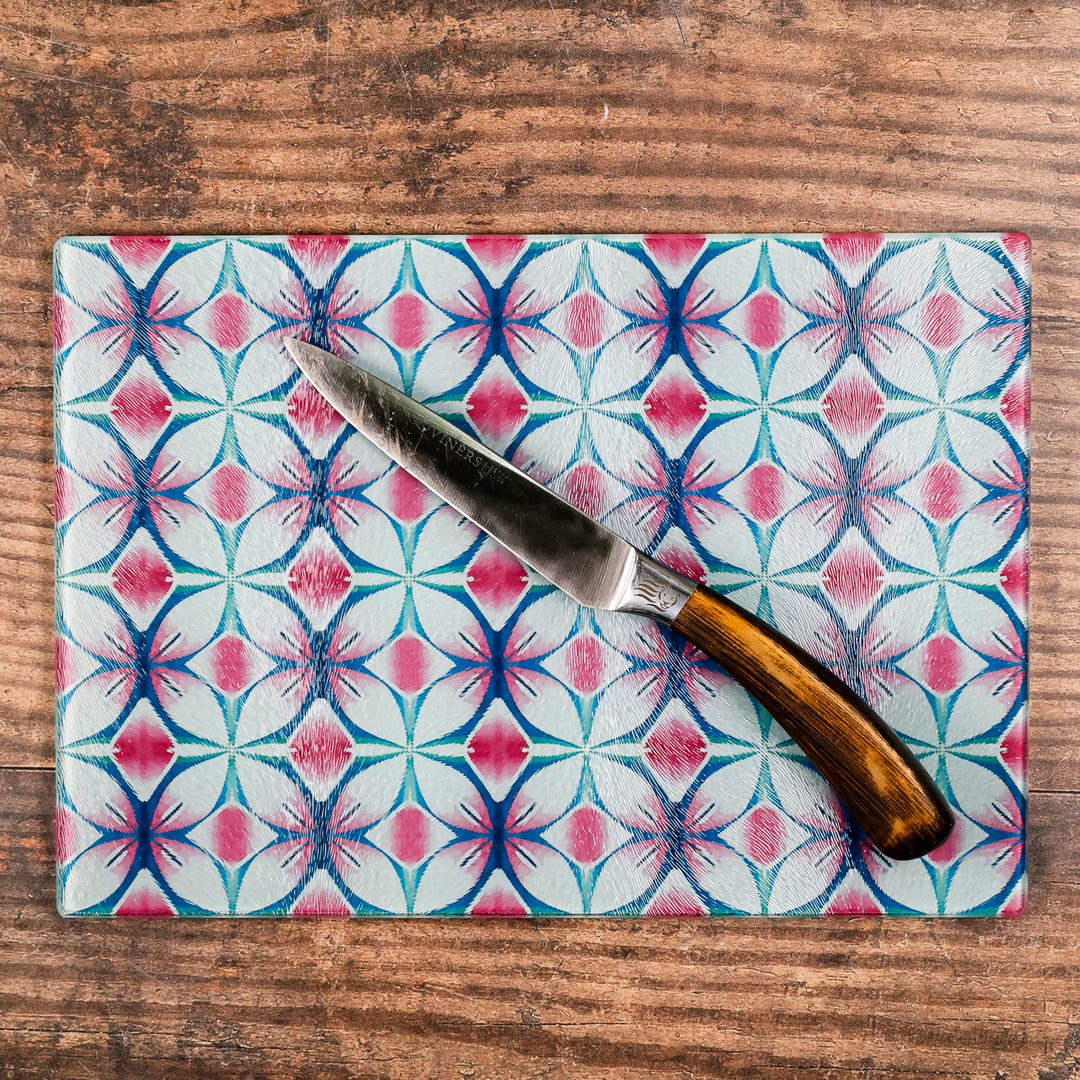 Pink &amp; Teal - Geometric Flower Worktop Protector