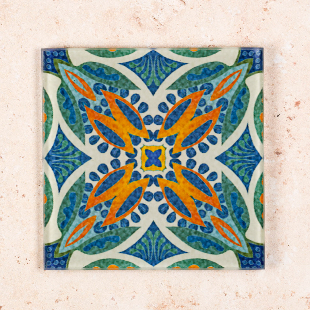 SALE - Small rectangular "Thistle" design worktop protector (and matching coaster)
