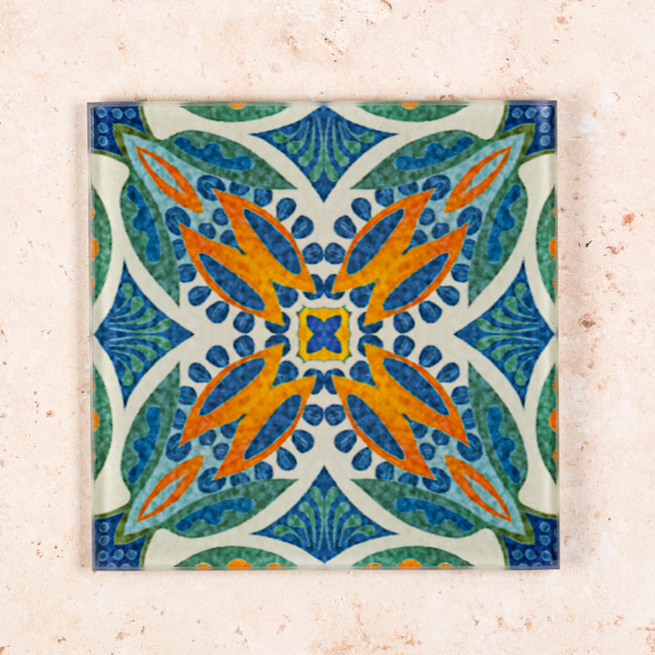 SALE - Small rectangular "Thistle" design worktop protector (and matching coaster)