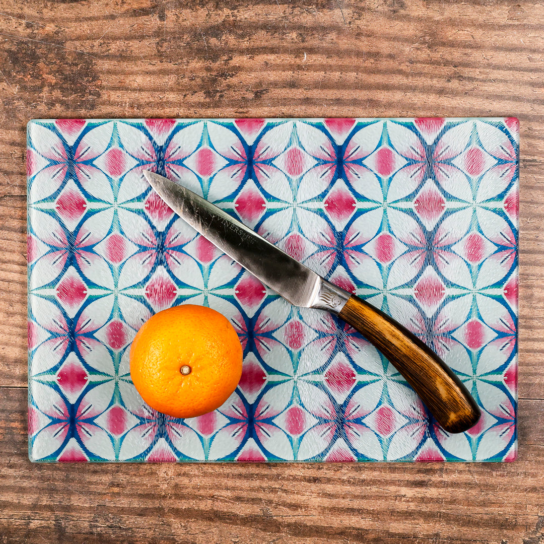 Pink &amp; Teal - Geometric Flower Worktop Protector