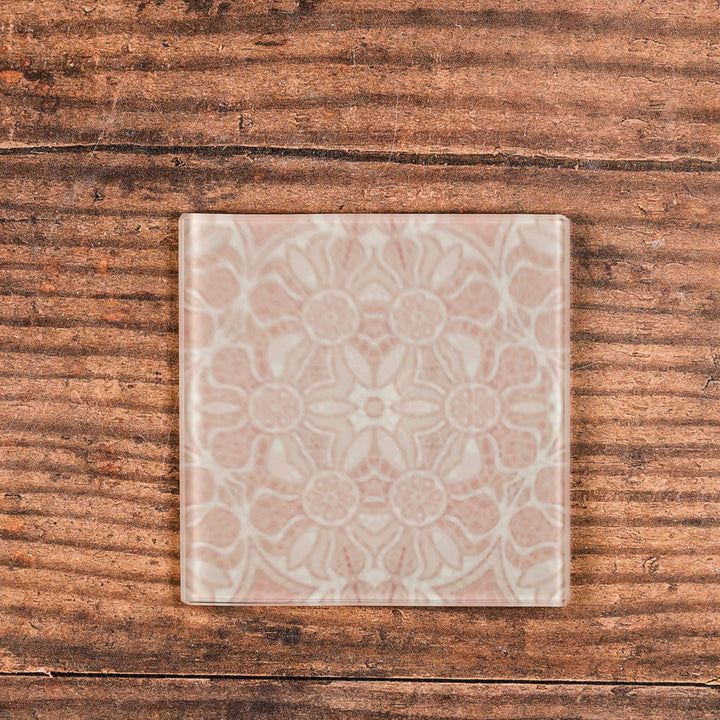 SALE SECONDS - Set of 5x Hazy Pink Pomegranate Square Coasters