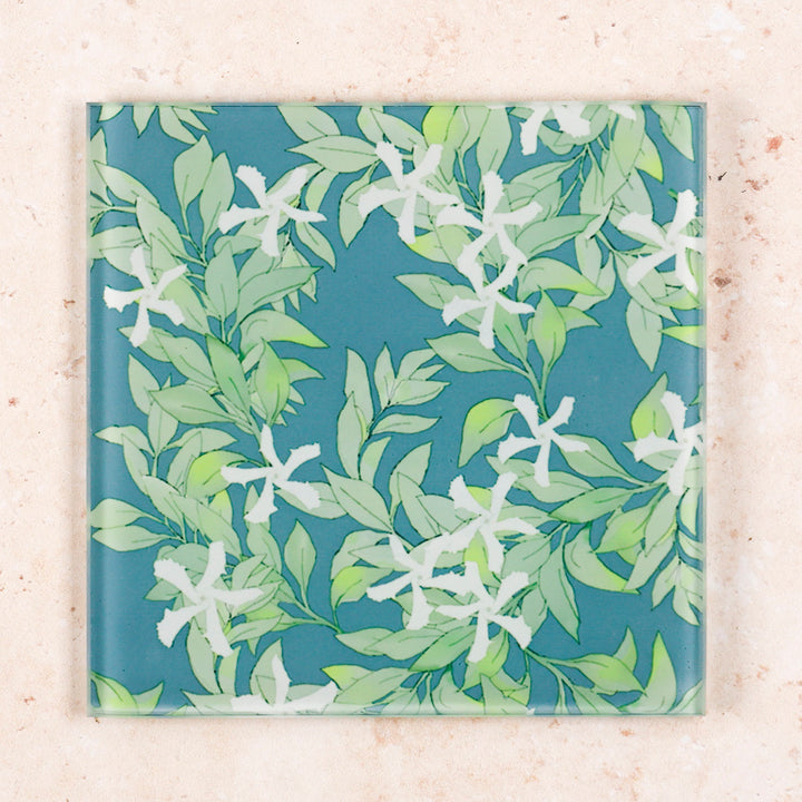 Jasmine Flowers &amp; Leaves Coasters