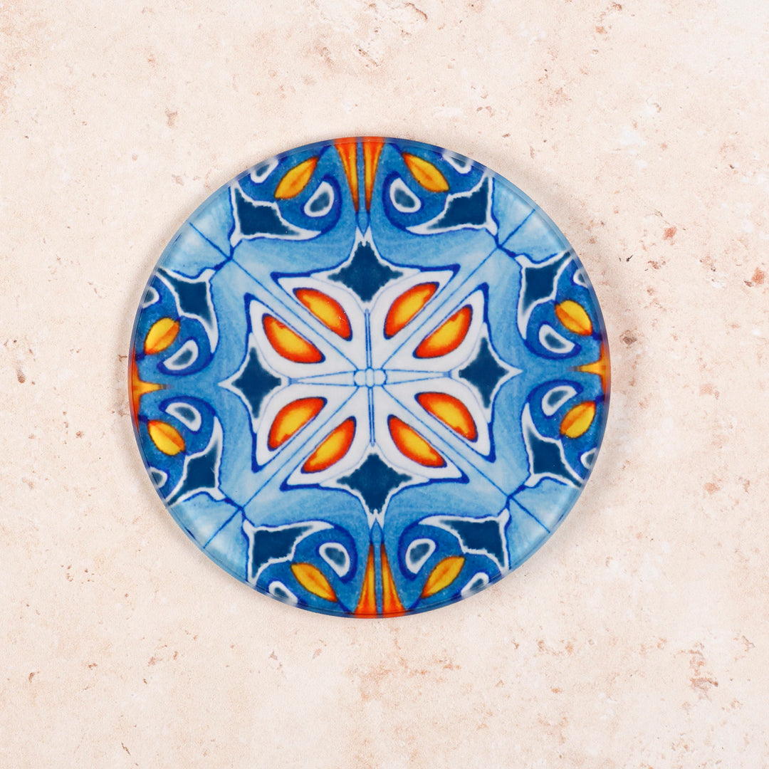 Blue/Orange "Alhambra" design coasters