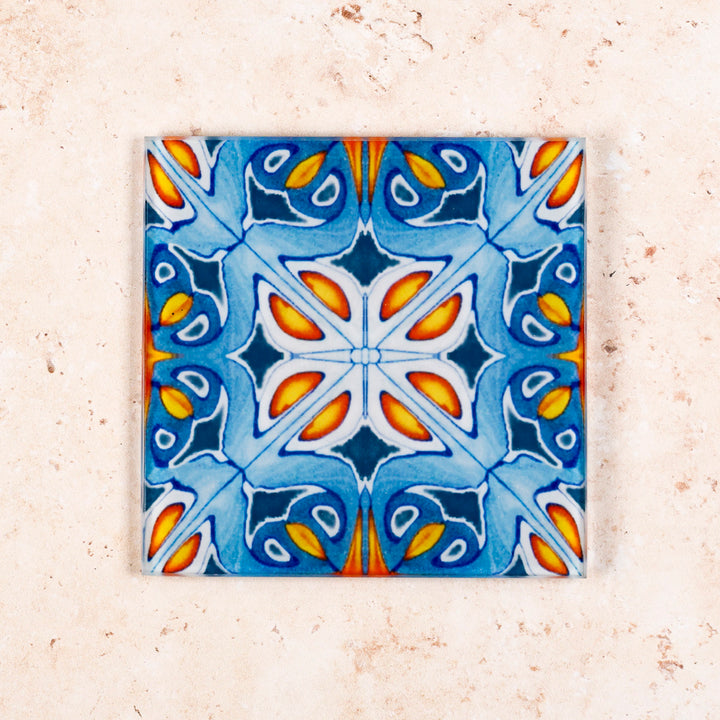 Blue/Orange "Alhambra" design coasters