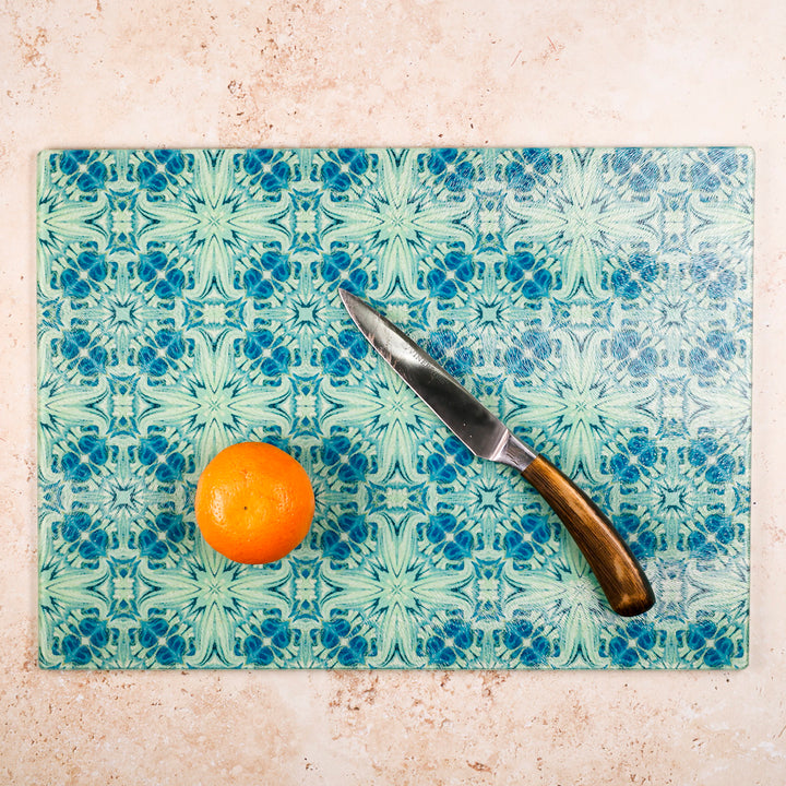 SALE - Large, Rectangular Vintage Bouquet Chopping Board Trivet (Textured)
