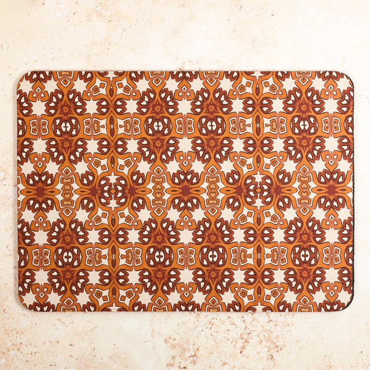 Ochre and Cream "Cogs" Design Mouse Mat / Gaming Mat