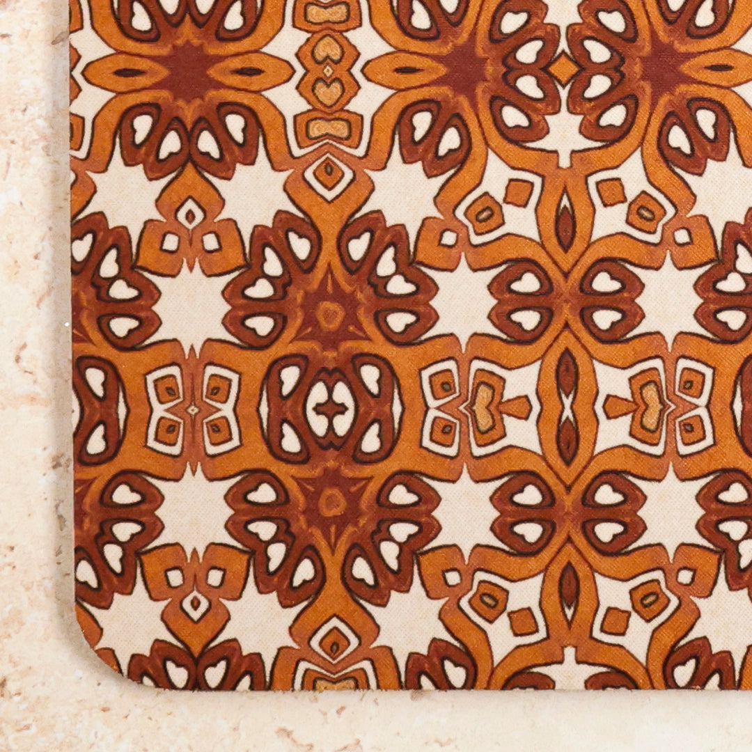 Ochre and Cream "Cogs" Design Mouse Mat / Gaming Mat