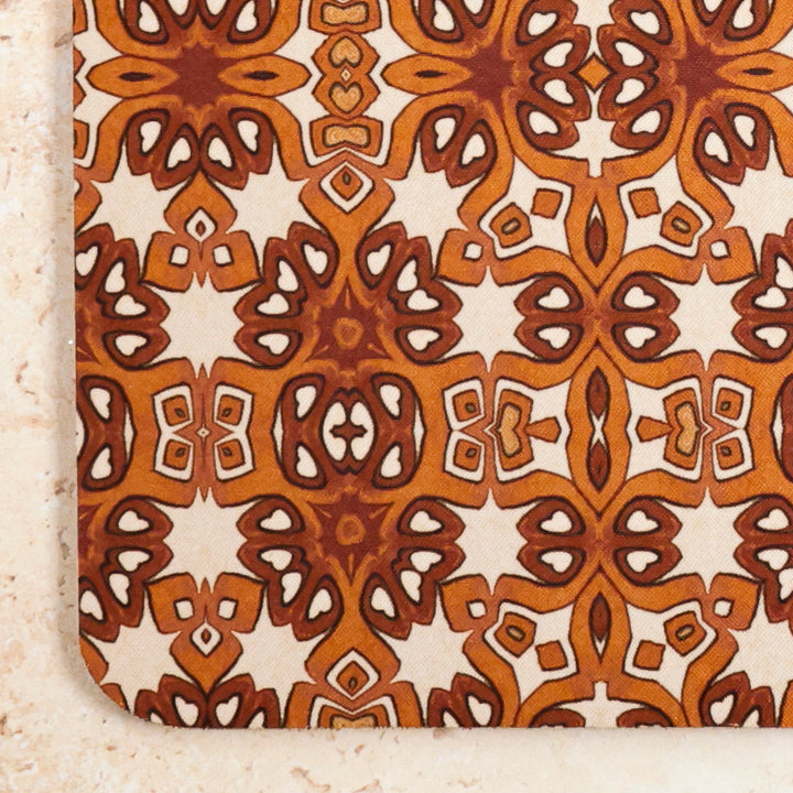 Ochre and Cream "Cogs" Design Mouse Mat / Gaming Mat