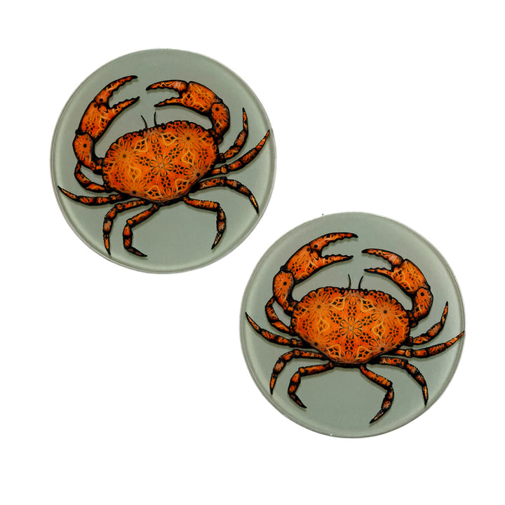Crab Coaster Set - orange/dark grey