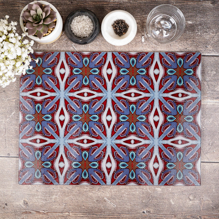 SALE - Large Burgundy Red - Twining Rectangular worktop protector