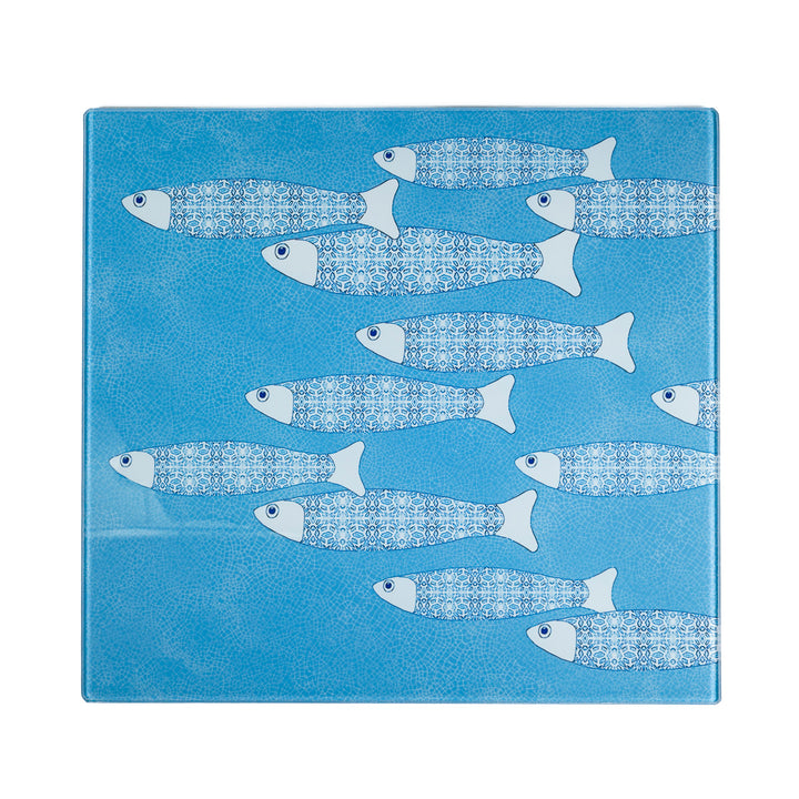 SALE -  Medium Square Grey/Blue Ocean Shoal Trivet (smooth)