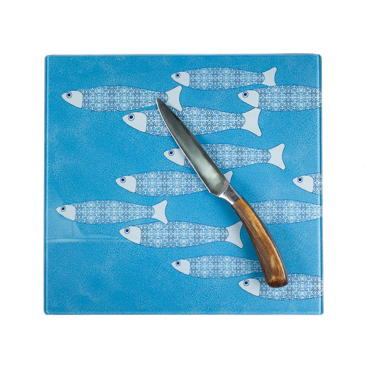 SALE -  Medium Square Grey/Blue Ocean Shoal Trivet (smooth)