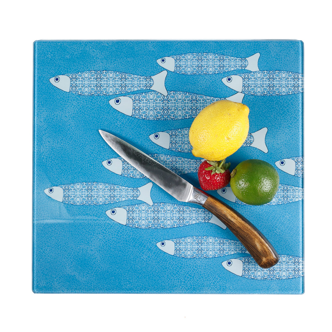 SALE -  Medium Square Grey/Blue Ocean Shoal Trivet (smooth)
