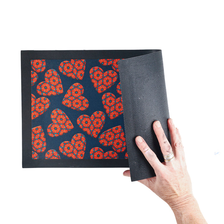 SALE - Moroccan Flower Heart Pet Food Mat