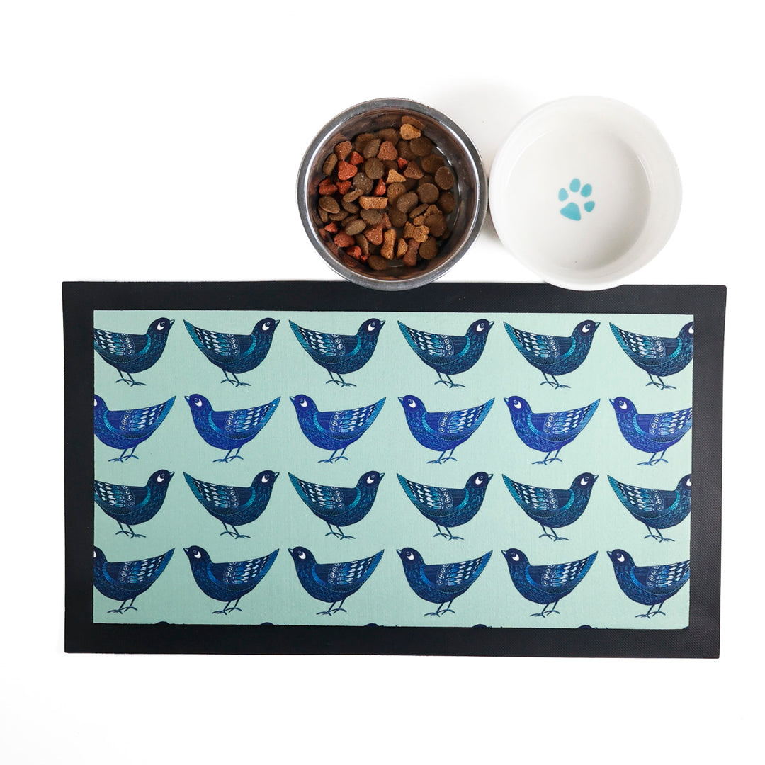 Blue Partridge Pet Food Mat