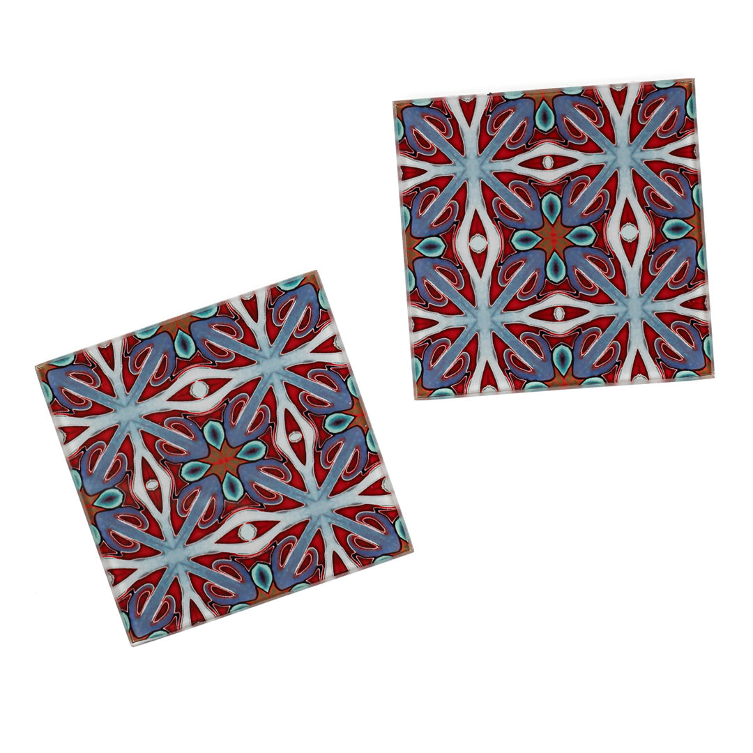 SALE SET - Pair of Red Twining Coasters