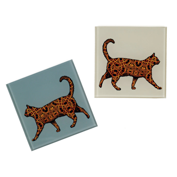 SALE - Set of 2x Tortoiseshell Cat Coasters