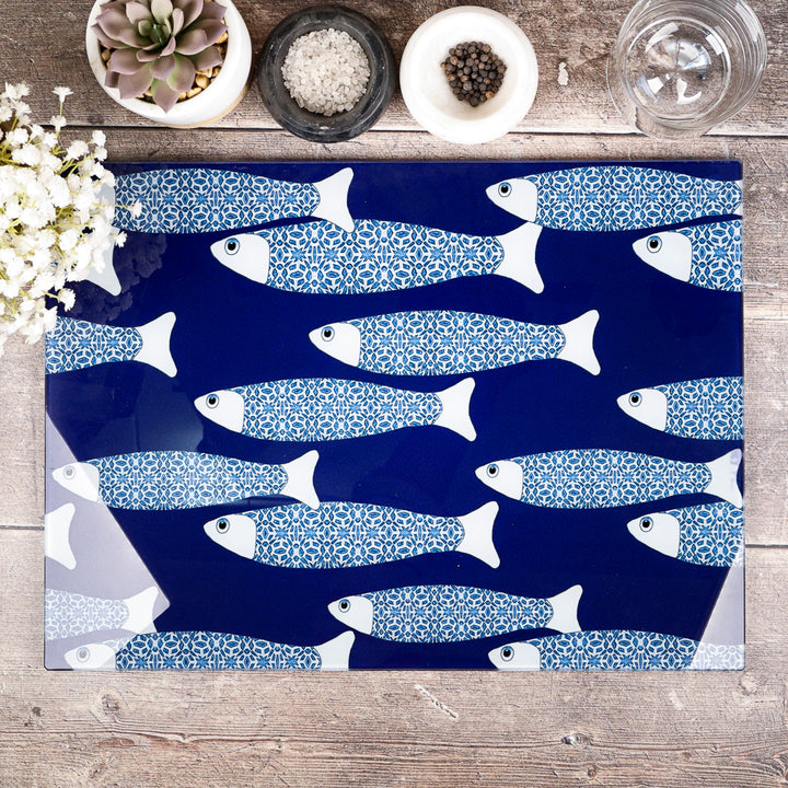 SALE - Large Rectangular Worktop Protector (Ocean Shoal Navy Blue)