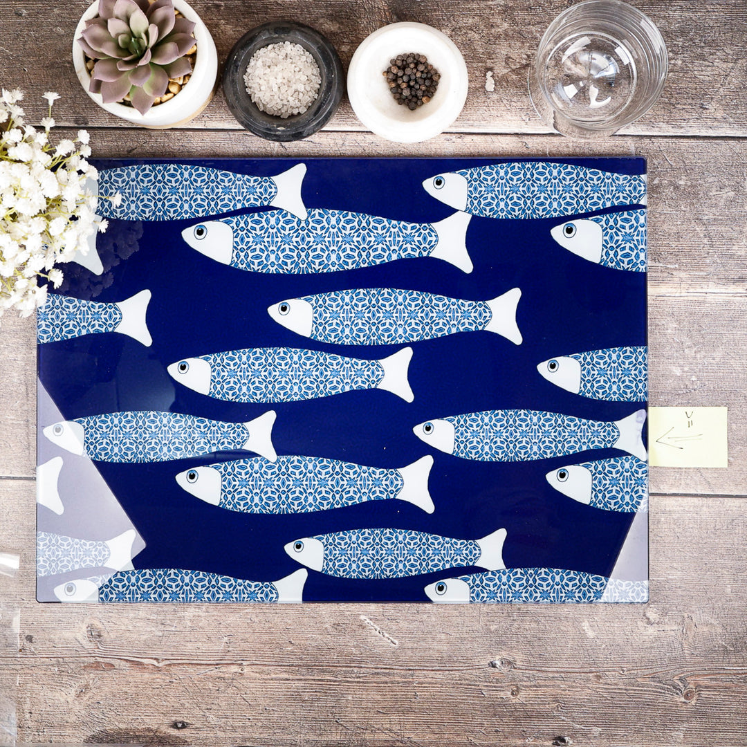 SALE - Large Rectangular Worktop Protector (Ocean Shoal Navy Blue)