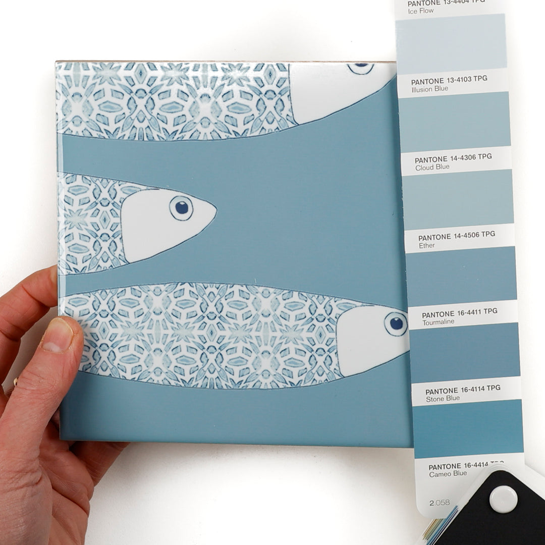 Ocean Shoal tile - blue-grey colourway