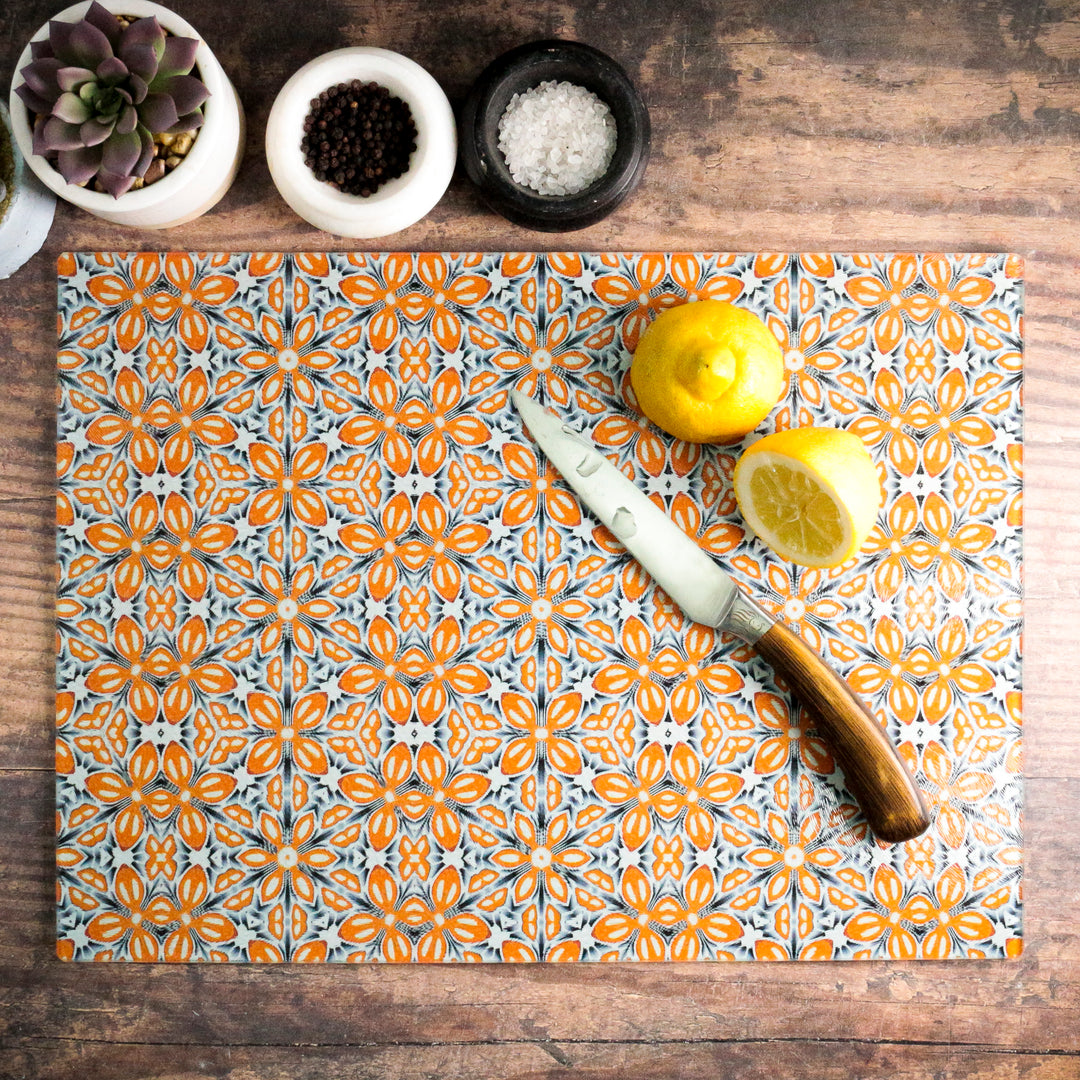 Orange Fox Flower Worktop Protector