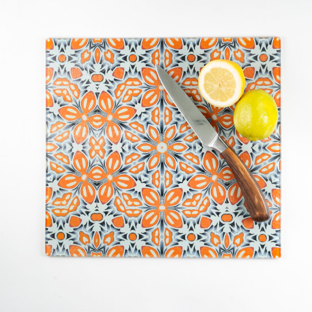 Orange Fox Flower Worktop Protector