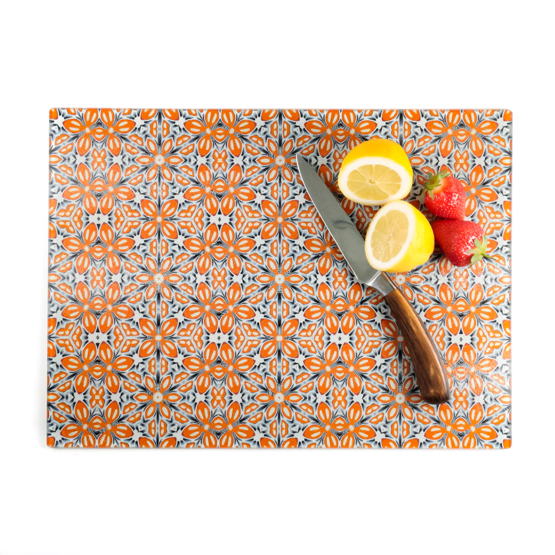 Orange Fox Flower Worktop Protector