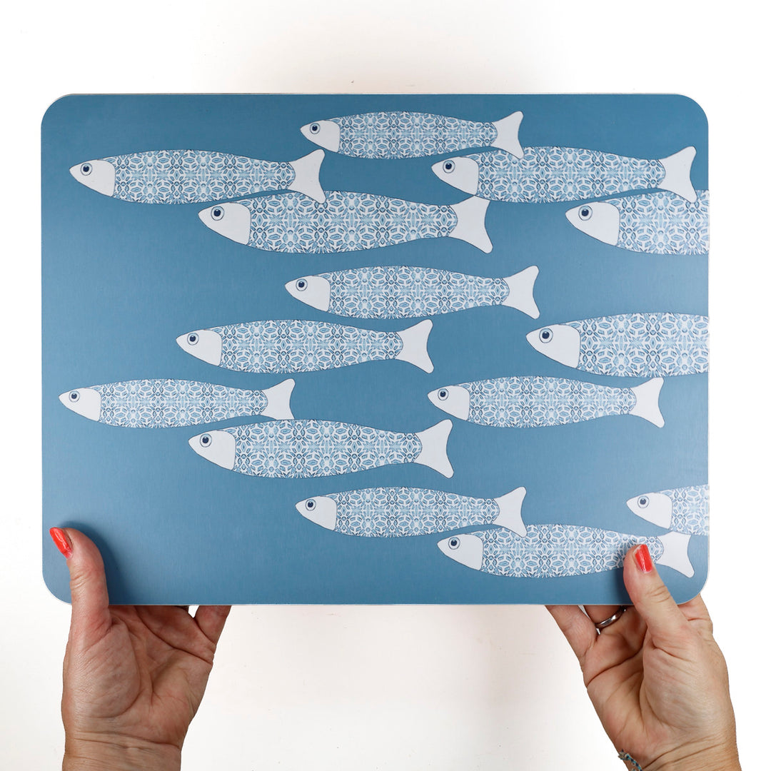 Ocean Shoal - XL Table Mat - Grey/Blue