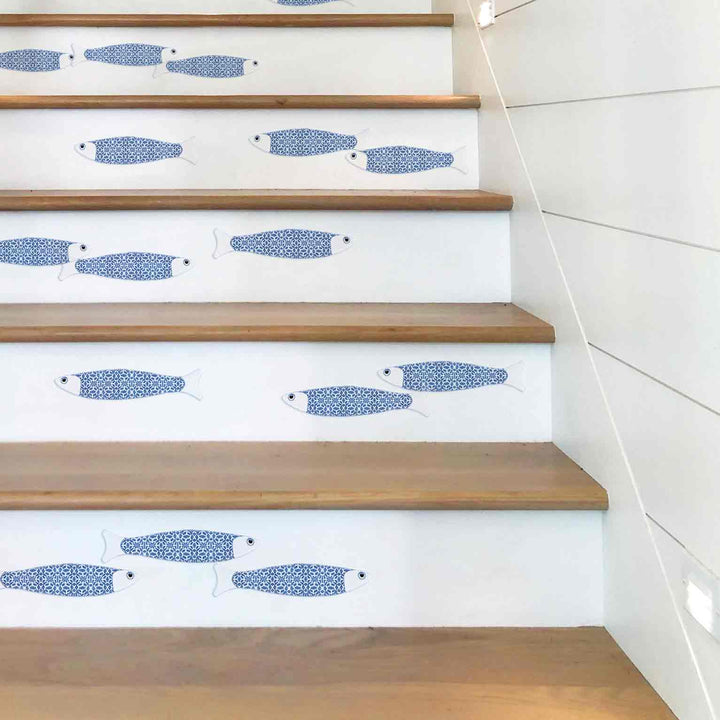 Ocean Shoal tile decals - Blue White