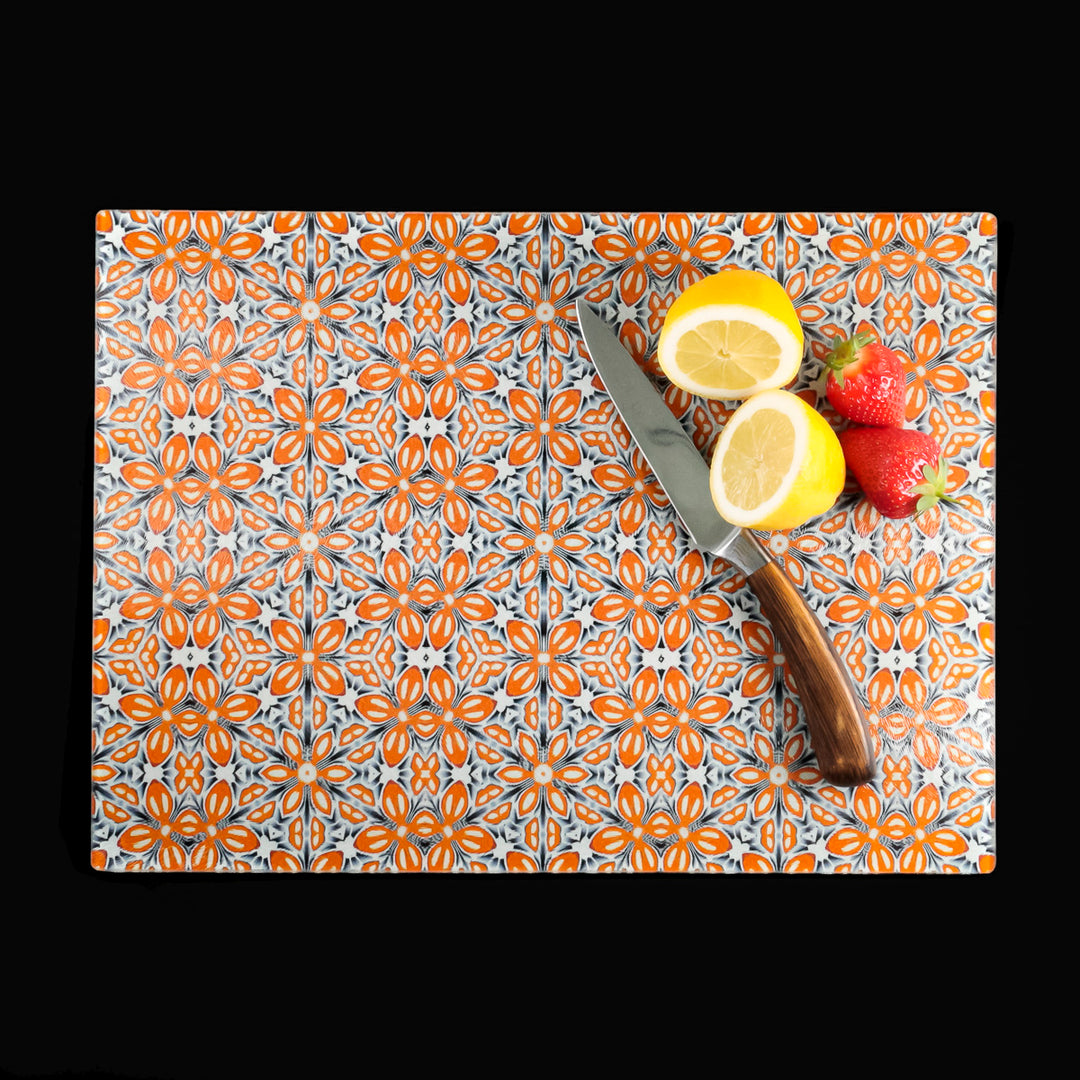 Orange Fox Flower Worktop Protector