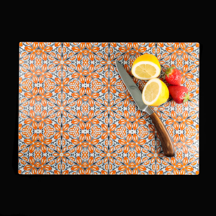 Orange Fox Flower Worktop Protector