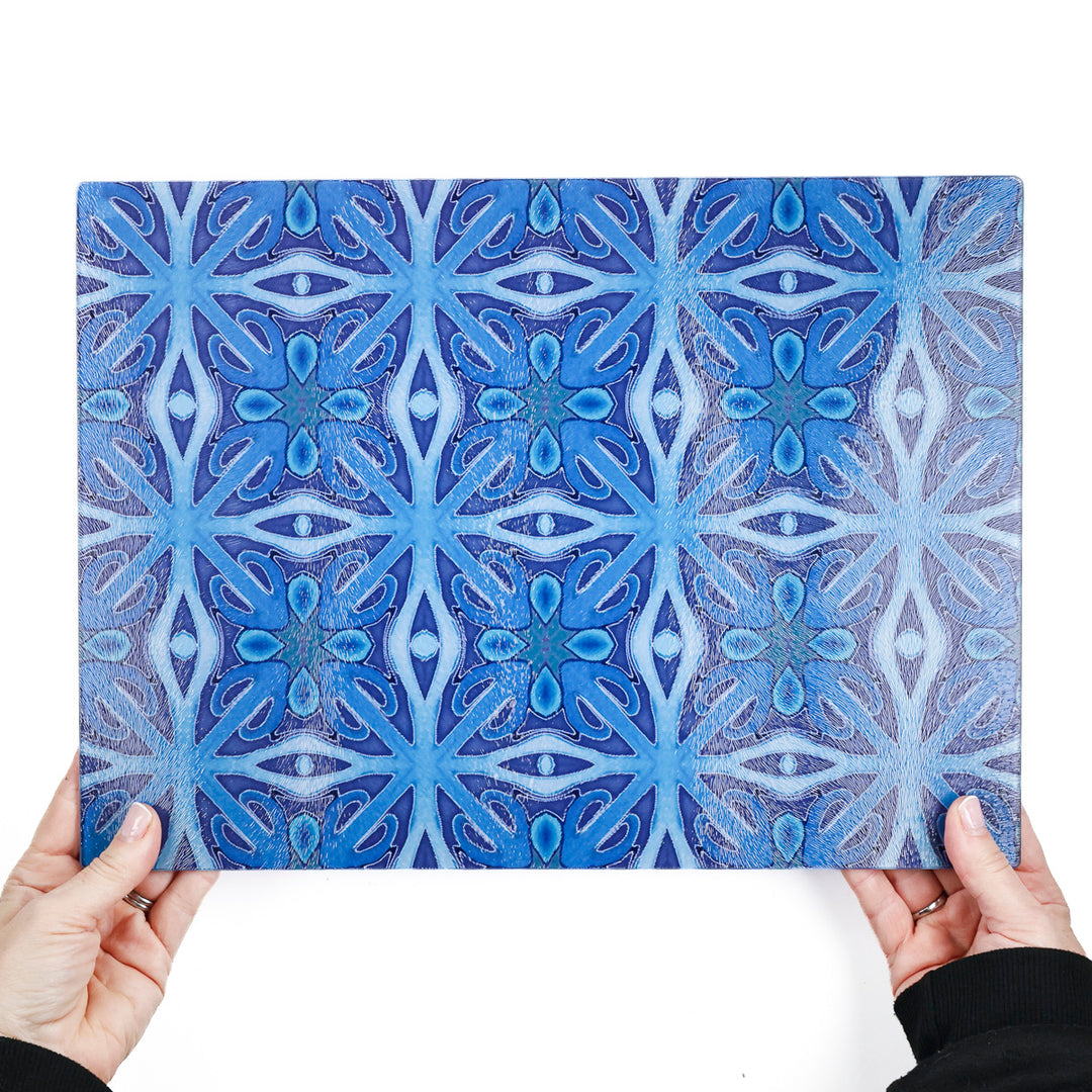 SALE - Large, Textured - Rich denim blue worktop protector