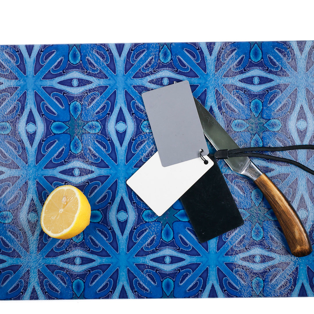 SALE - Large, Textured - Rich denim blue worktop protector