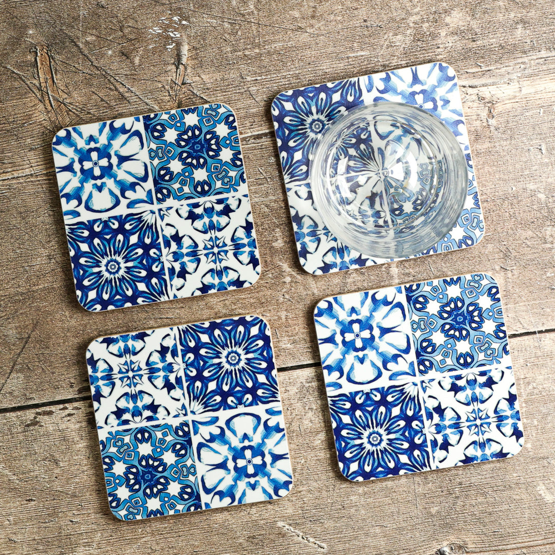 Mixed Tile Design Placemat - Blue &amp; White