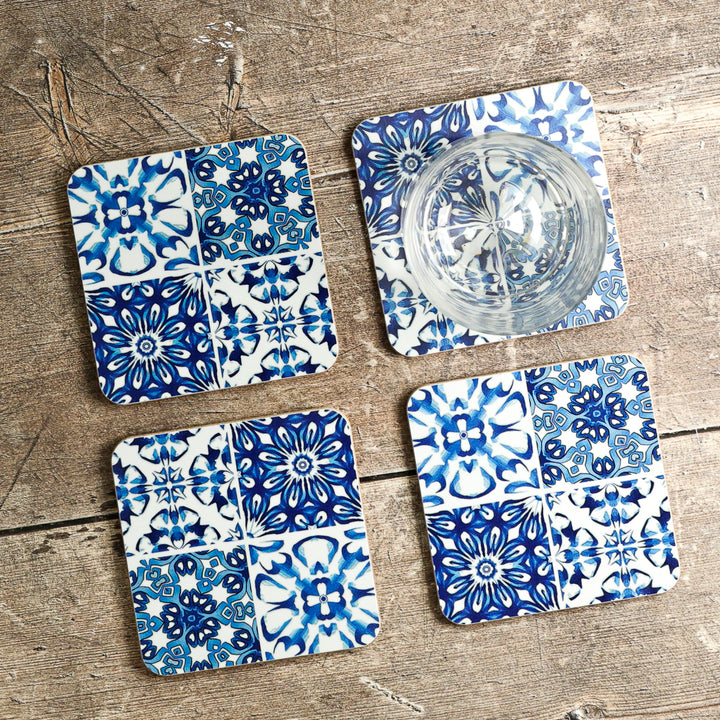 Mixed Tile Design Placemat - Blue &amp; White